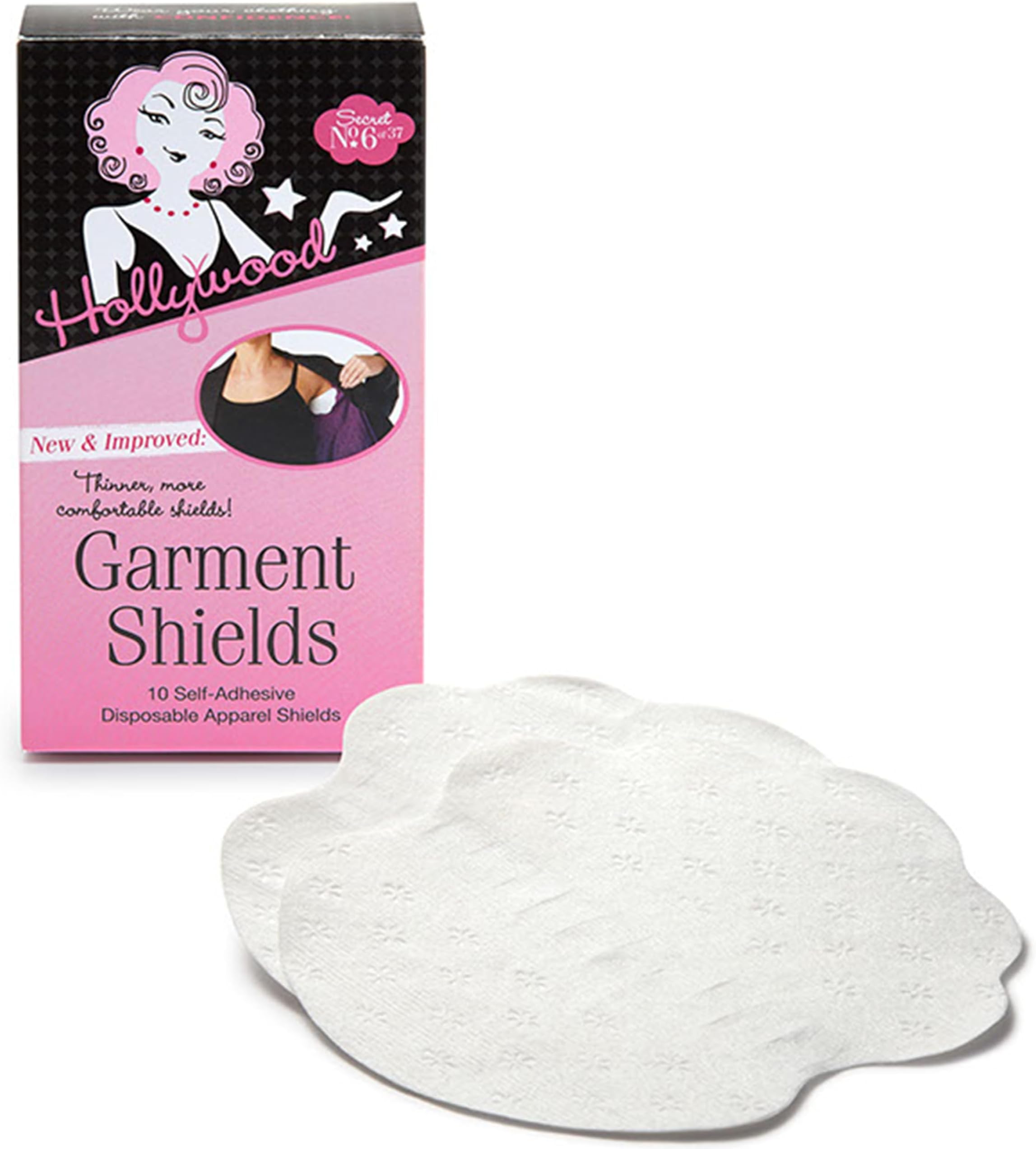 Hollywood Fashion Secrets Garment Shields, Moisture Wicking Sweat Pads, 10 Count