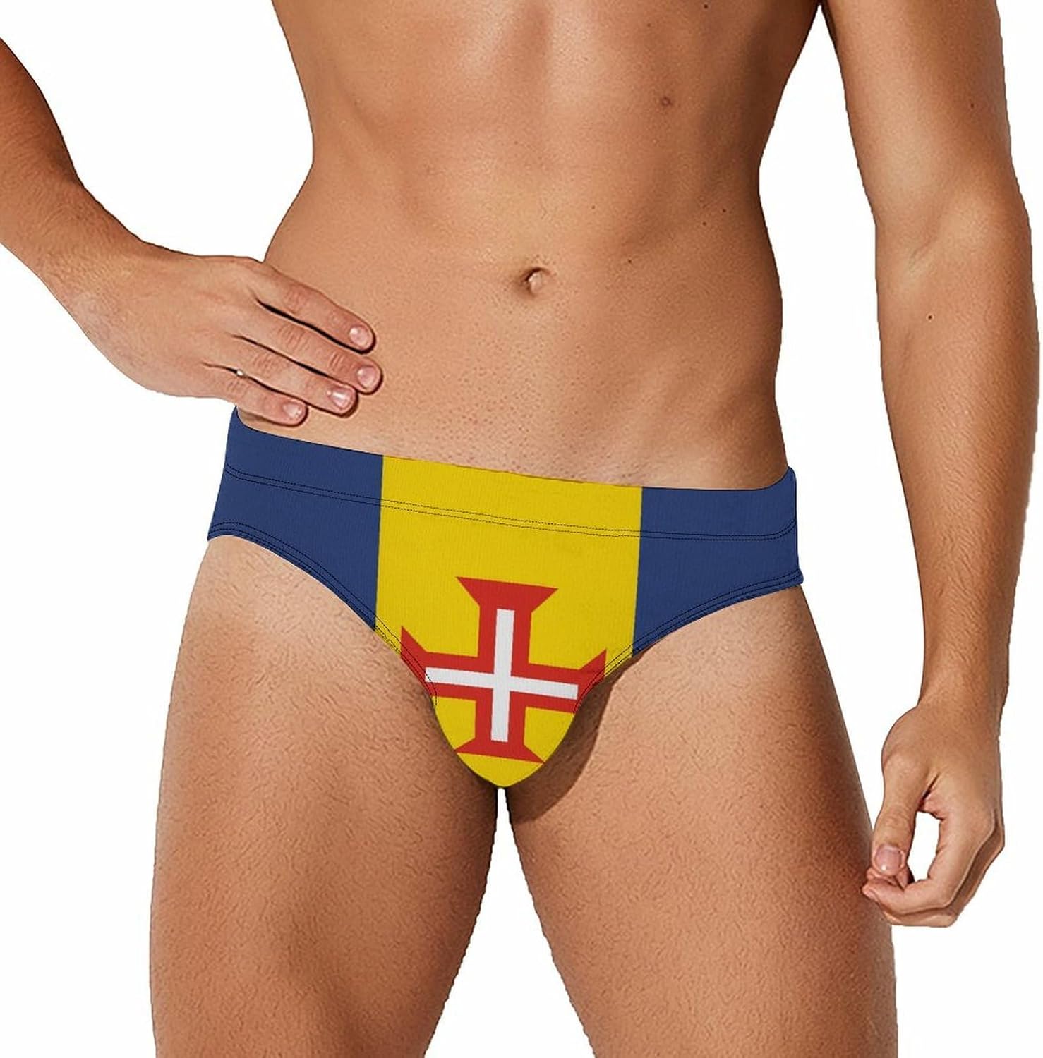 Flag of Madeira Men's Swimwear Bikini Swimming Briefs Stretchy Swimsuits Board Surf Shorts Trunks