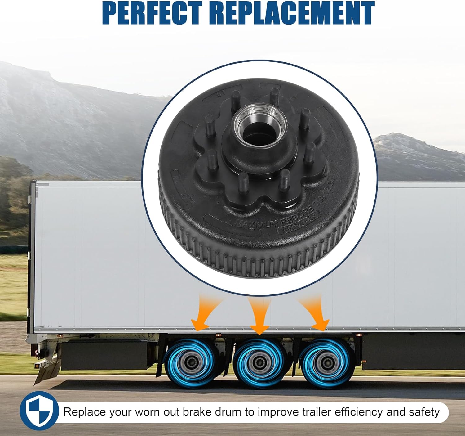 Trailer Hub Brake Drum 12-1/4"x3-3/8 Replacement for Dexter & Lippert 8K /8000 Lbs Axle 5/8" Stud- 008-285-08 25580 02475