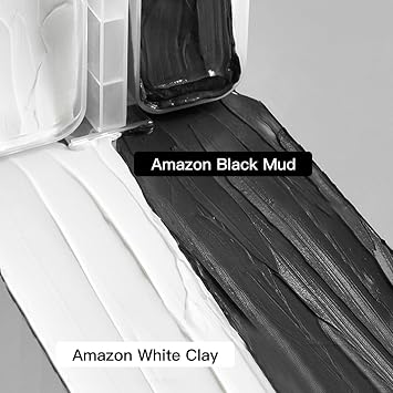 Dual Kaolin Clay Mask & Black Mask Clay - 2-in-1 Deep Pore Cleansing Facial Mask with Amazonian White Clay and Black Mud - Targeted T-Zone & U-Zone Care for Blackheads, Oil Control & Soothing - 4.94Oz