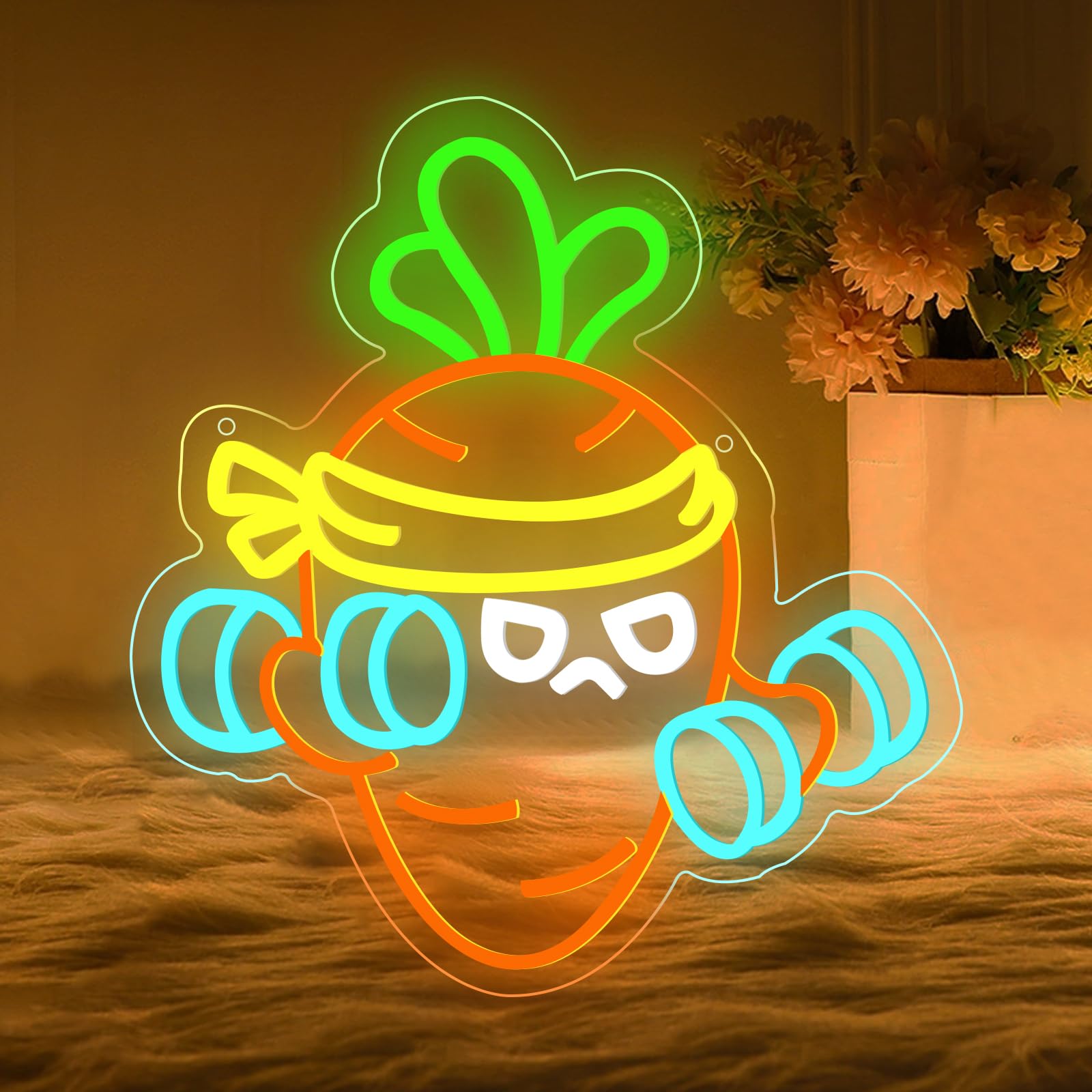Carrot Lift The Weight Neon Sign Body Building Gym Room Window Decoration Open Gym And Fitness Club Wall LED Decoration Funny Light for Wall Decor