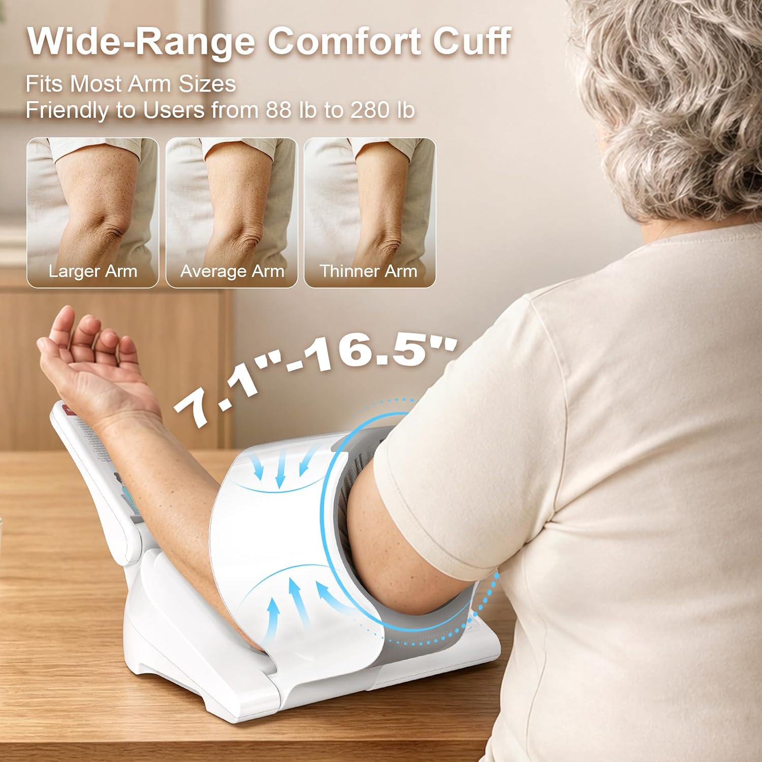 Hurra Automatic Upper Arm Blood Pressure Monitors for Home Use, 7.1"-16.5"