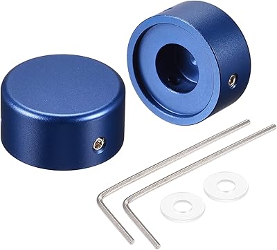 MECCANIXITY Guitar Footswitch Top Cover Effect Pedal Blue Cap with Wrench Aluminum Alloy for Electric Guitar, Pack of 2