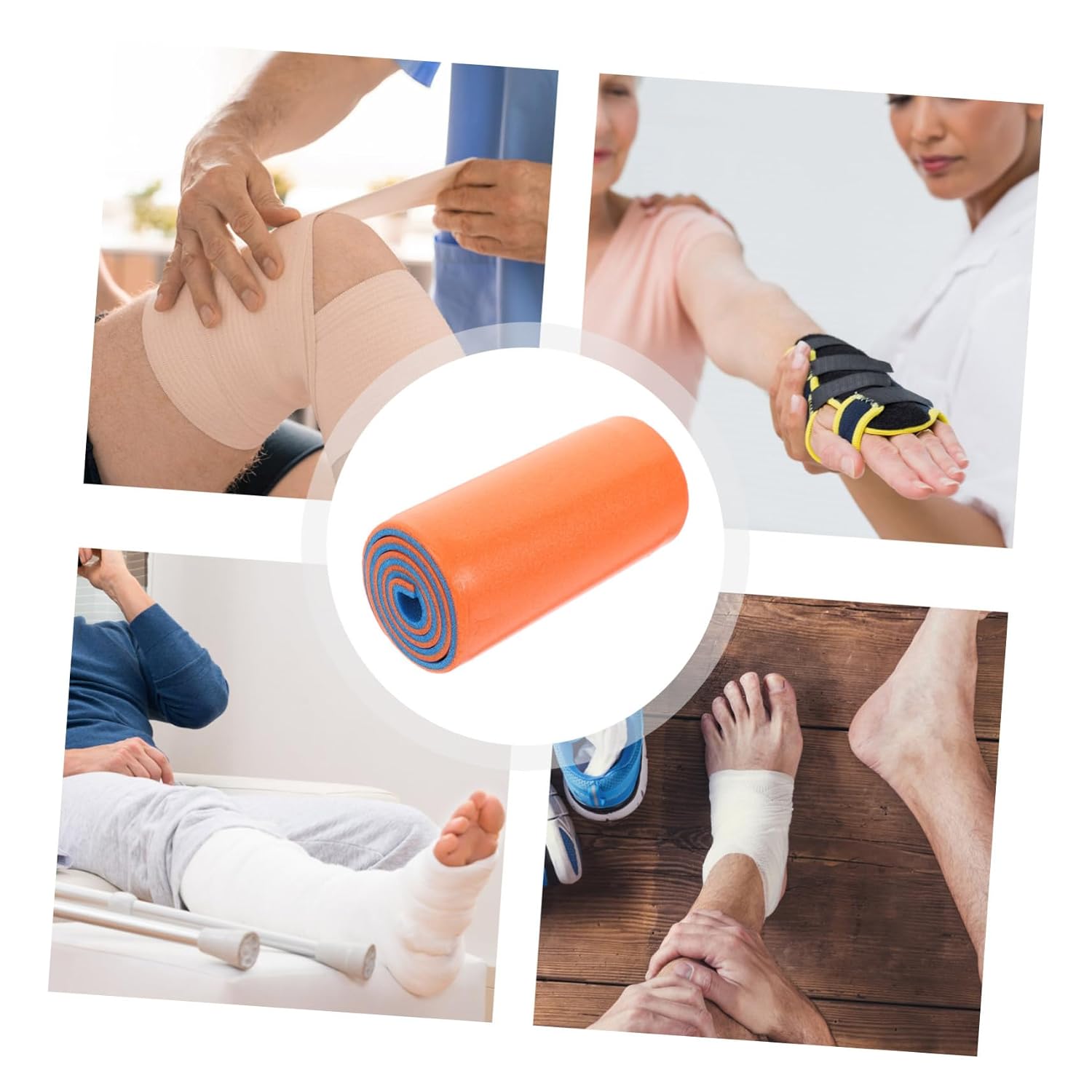 Beavorty 2Pcs Moldable First Aid Splint Emergency Support for Easy Use Cuttable Splint for Sprains and Injuries Jade