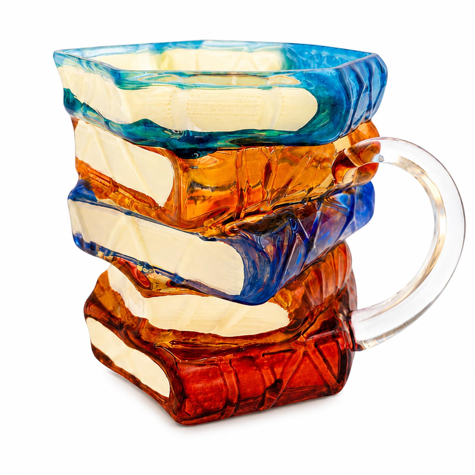 Onperpoe Glass Coffee Cup 11oz Painted Book Mug for Book Lovers