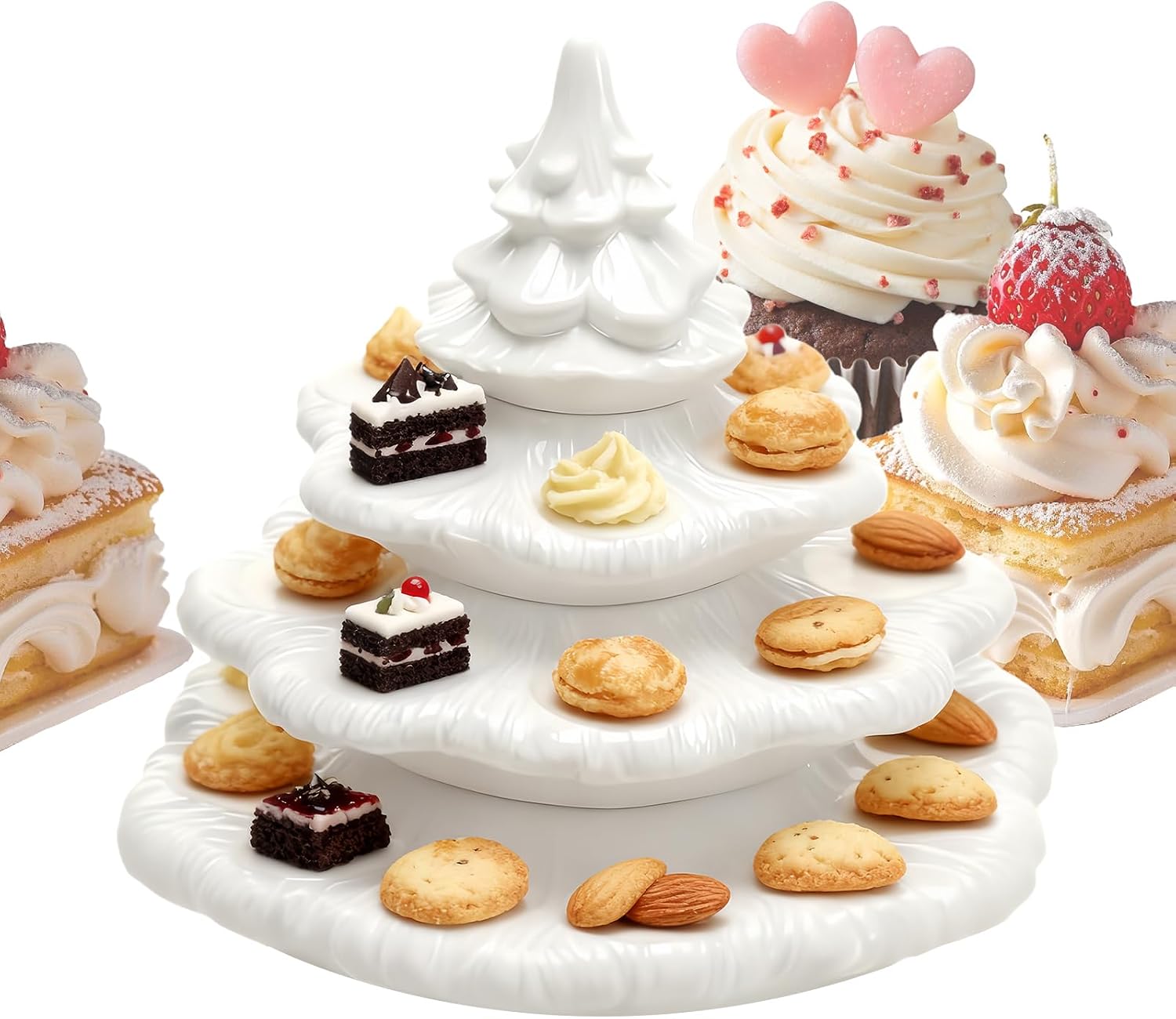 Deviled Egg Tray, 4-Layer Christmas Tree Shaped 26-Hole Party Serving Tray, Perfect for Holiday Gatherings, Thanksgiving, Weddings, Barbecue, Outdoor Parties, Picnic