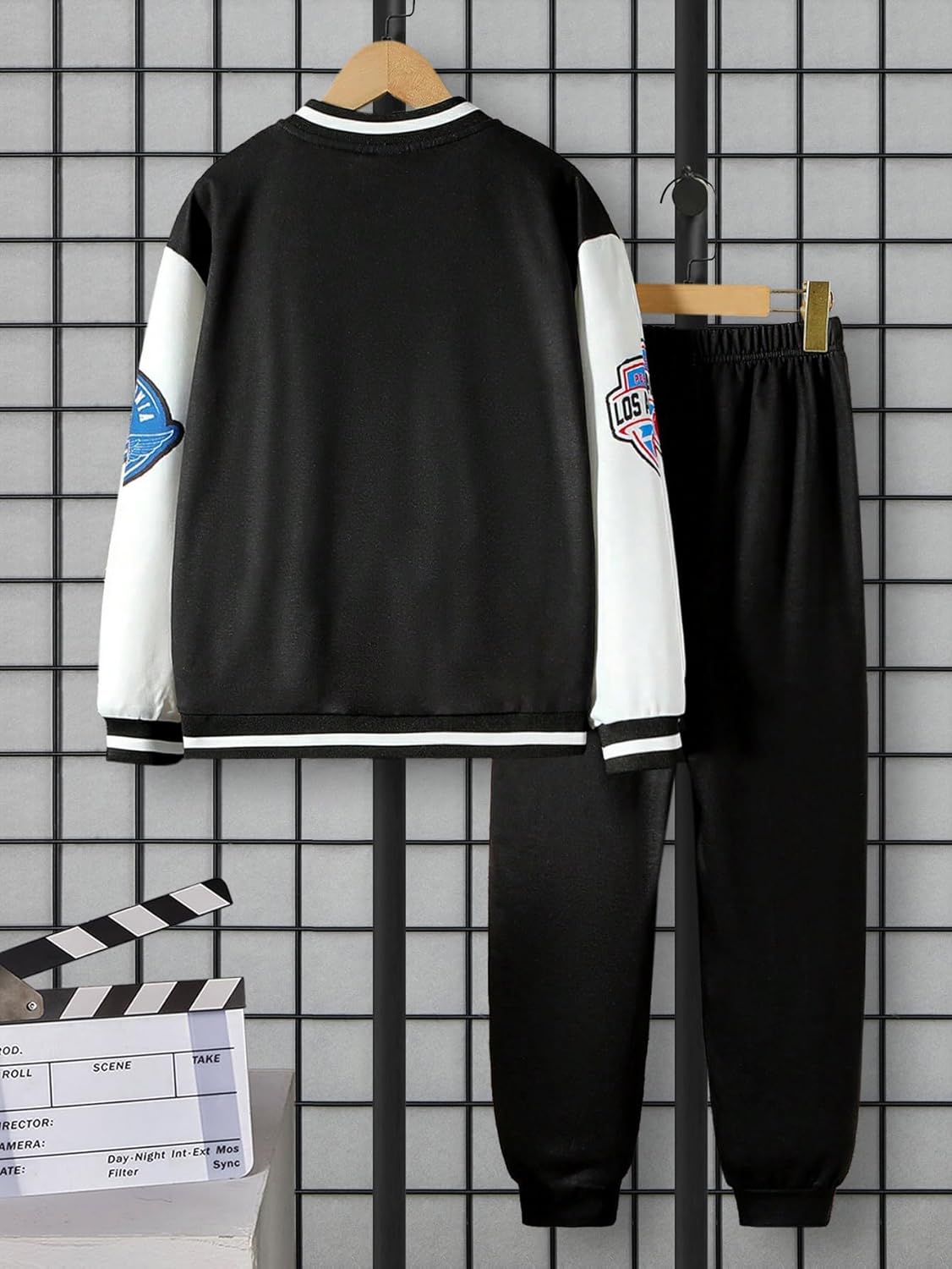 Ltvoo Boys 2 Pieces Sweatsuit Outfits Letter Graphic Bomber Varsity Jacket and Jogger Sweatpants Tracksuit Set for Boy 7-14Y - Image 2