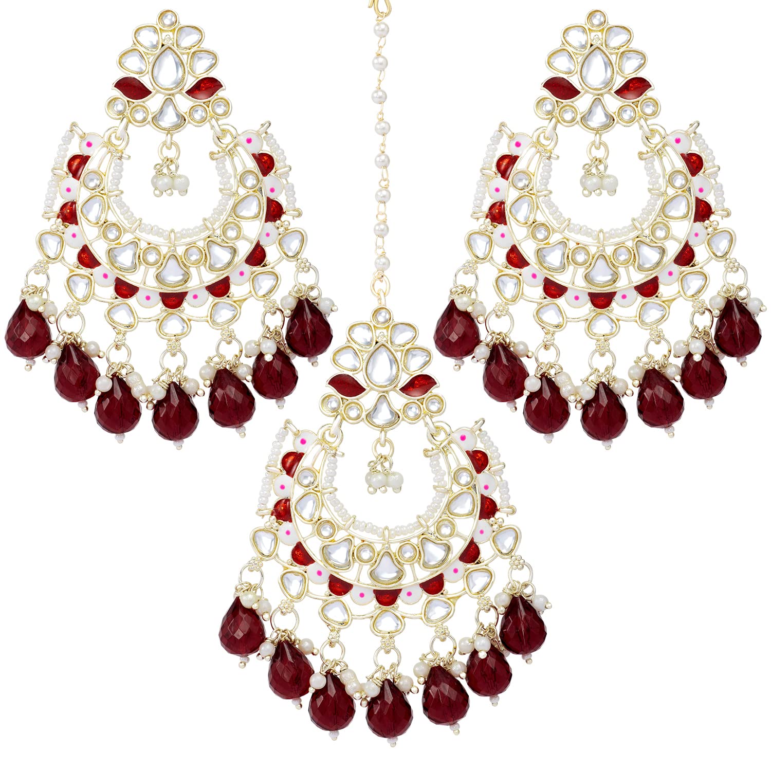 See full amazon price history chart for Peora Gold Plated Maroon Kundan Studded Dangle Earrings & Maangtikka Set Ethnic Fashion Jewellery Gift for Women & Girls Peora Gold Plated Maroon Kundan Studded Dangle Earrings & Maangtikka Set Ethnic Fashion Jewellery Gift for Women & Girls (B0C53P5SYZ) Amazon Price History, Amazon Price Tracker