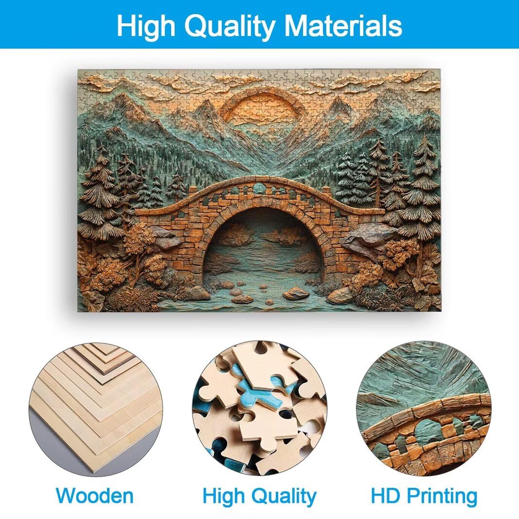 Puzzle 1500 Piezas, Puzzle Puente de Madera para Adultos, Regalos -2634