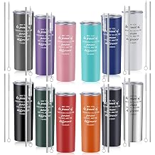 Lallisa 12 Sets Thank You Gifts for Men Women Insulated Stainless Steel Travel Tumbler Mug 20oz Inspirational Appreciation Christmas Gifts for Boss Teacher Employee Coworker Friends(Mixed Colors)