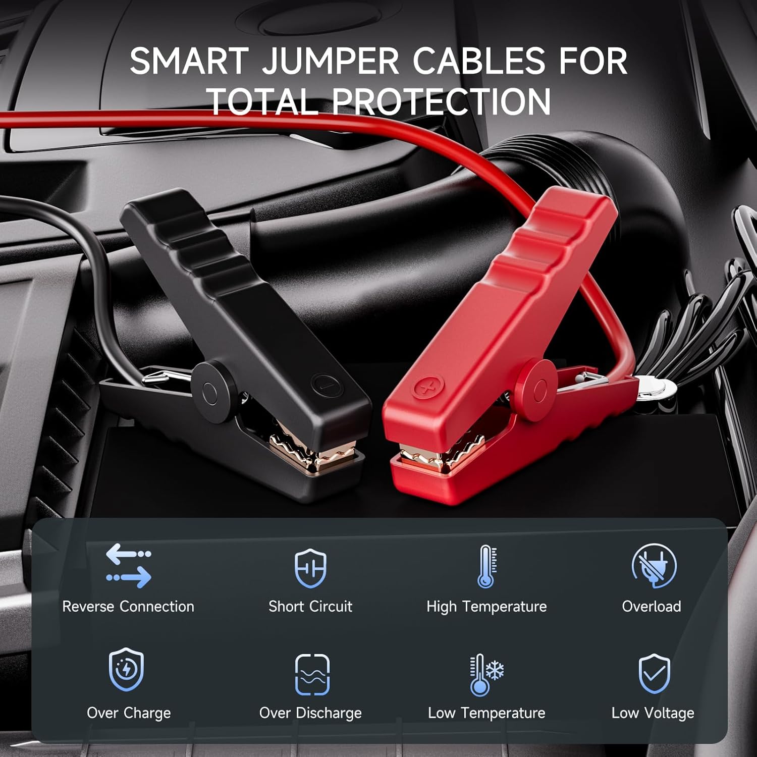 Portable Jump Starter Car Battery Booster with Air Compressor 12V Auto Power Charger 3500 Peak Amps Heavy Duty Tire Inflator Includes Cables and Pack Box for Emergency Vehicle Start Tire Boost