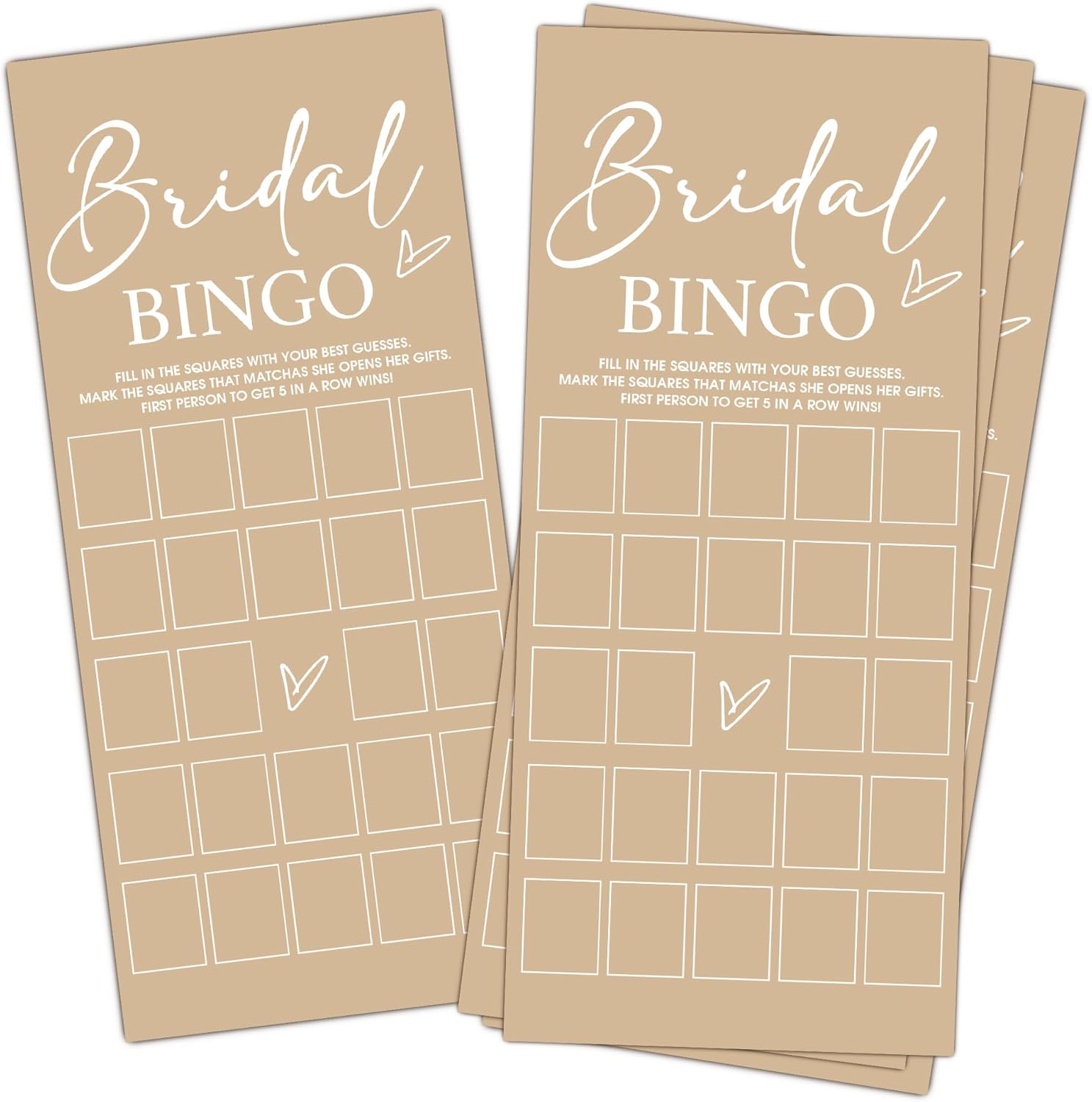 Minimalist Brown Wedding Shower Games Cards, Word Scramble, Bridal Shower Games, Engagement Party Wedding Card for 25 Guests, Bridal Party Supplies 4x9inch-A32