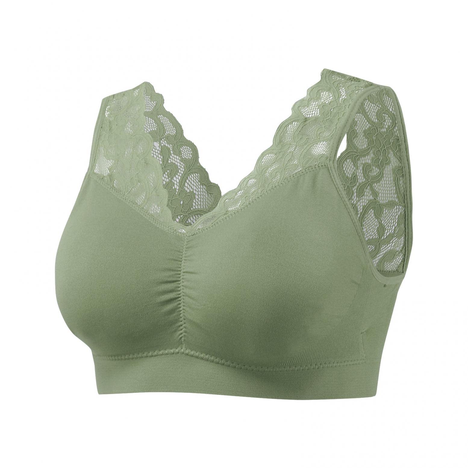 Biustonosz damski Blossom koronkowe zapięcie z przodu, bez fiszbin, biustonosz sportowy, mocne trzymanie, biustonosz push-up, biustonosz bez fiszbin, duże rozmiary, do biegania, joggingu, jogi, fitnessu, D, C