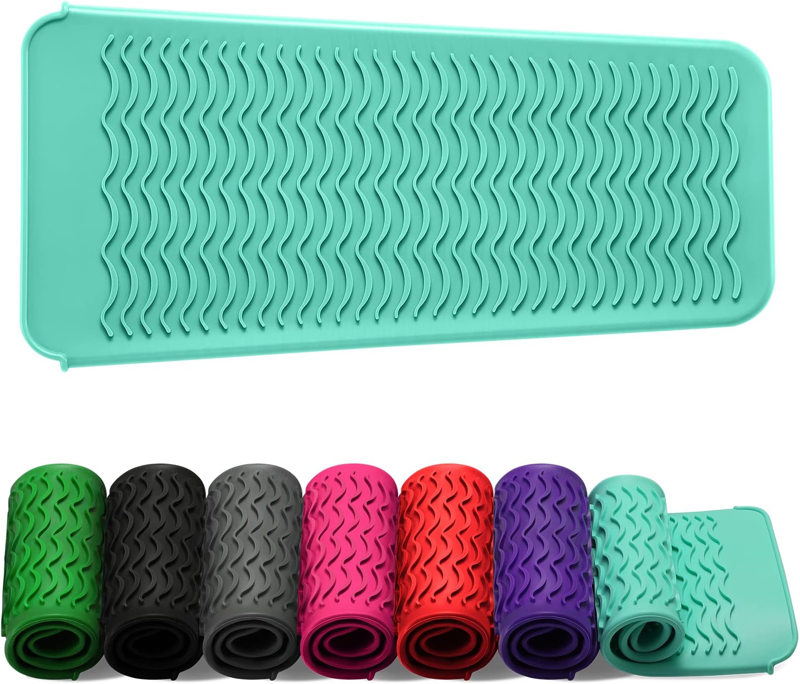 ZAXOP Resistant Silicone Mat Pouch for Flat Iron, Curling Iron,Hot Hair Tools (Mintgreen)
