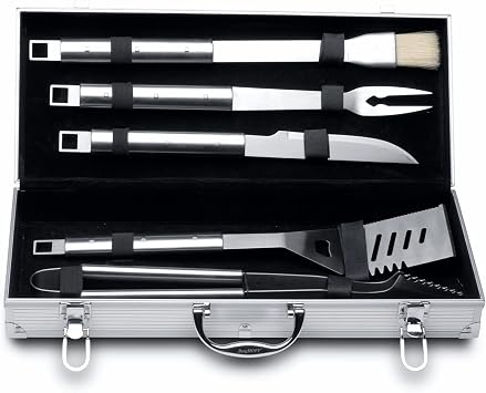 Berghoff 6 PIEZAS BBQ Set MALETIN 1108180 Stainless Steel
