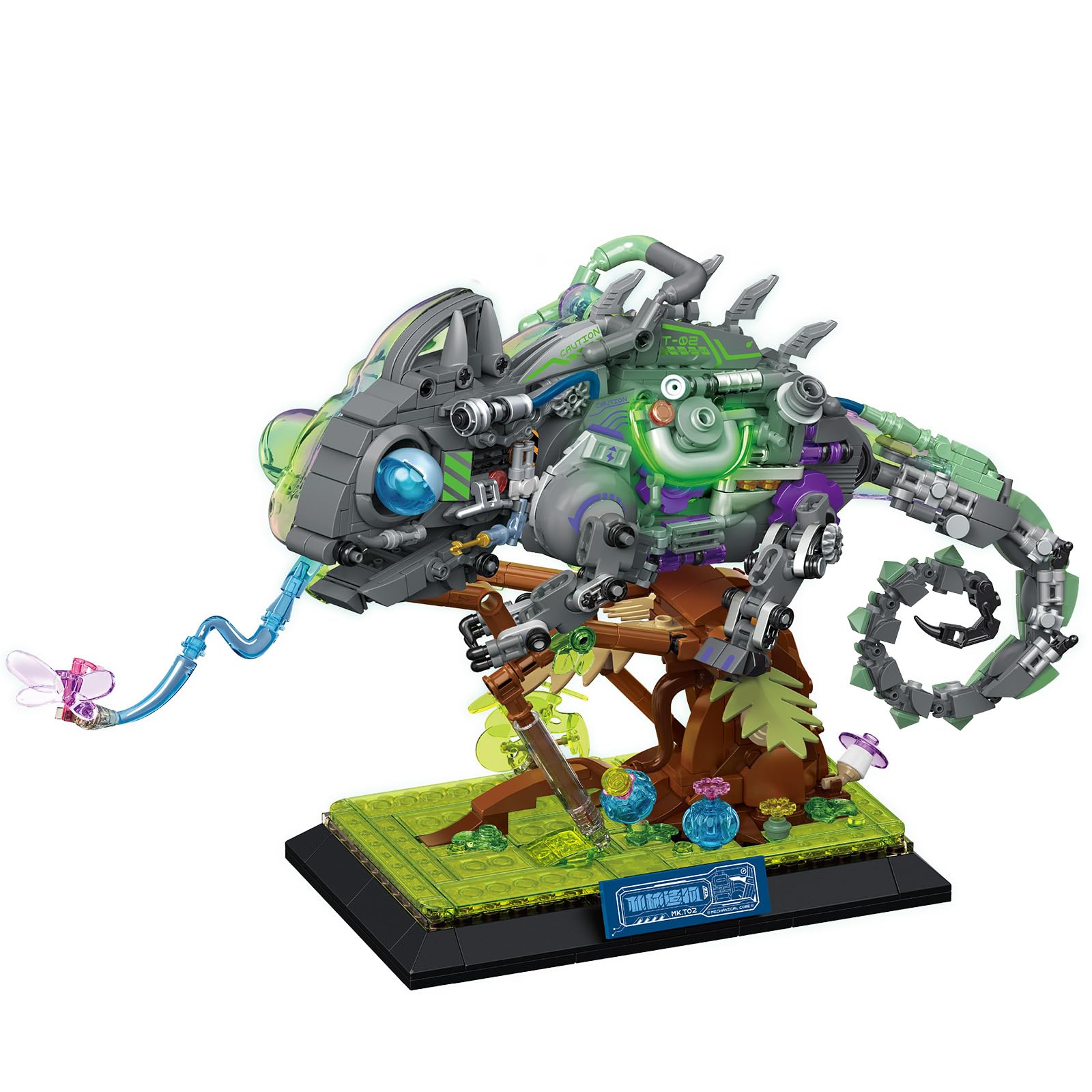 Brihappen Cool Mech Chameleon Model Building Set for Adult Boys Girls Chameleon Animals Crossing Toy Collectible Display Model Home Office Decor