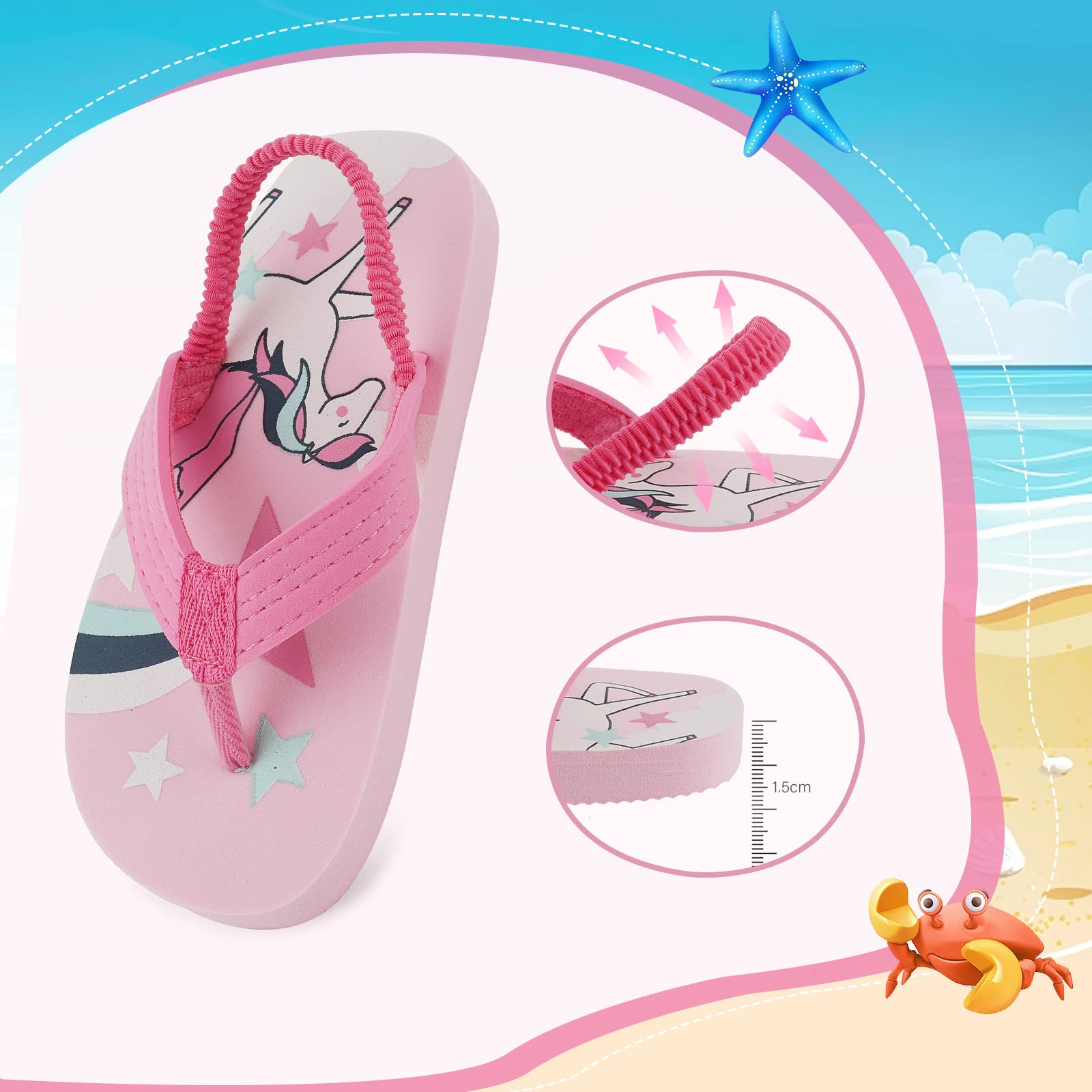 IEEILULU Chanclas Niño, Sandalias Piscina Unisex Niños Niñas, Ligera Cómoda Ducha Zapatilla