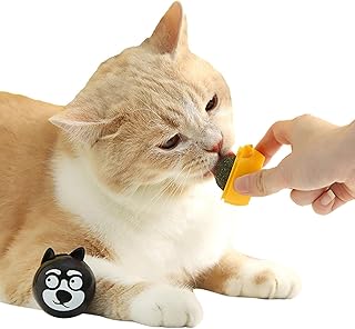 Menta Gato | Cabeça Cão Fofo Design Gato Nips Brinquedos Orgânicos para Gatos | Brinquedo interativo para lamber e mastigar para gatos Brinquedo para gatos em ambientes Aezon