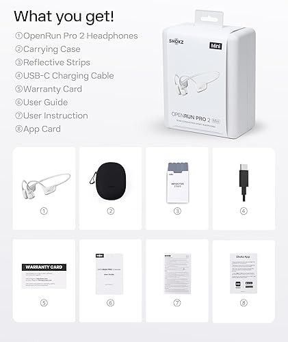 Miniatura 10 de SHOKZ Nuevos OpenRun Pro 2 Mini - Auriculares deportivos de oído abierto y conducción ósea con banda reflectante, resistentes al sudor, auriculares