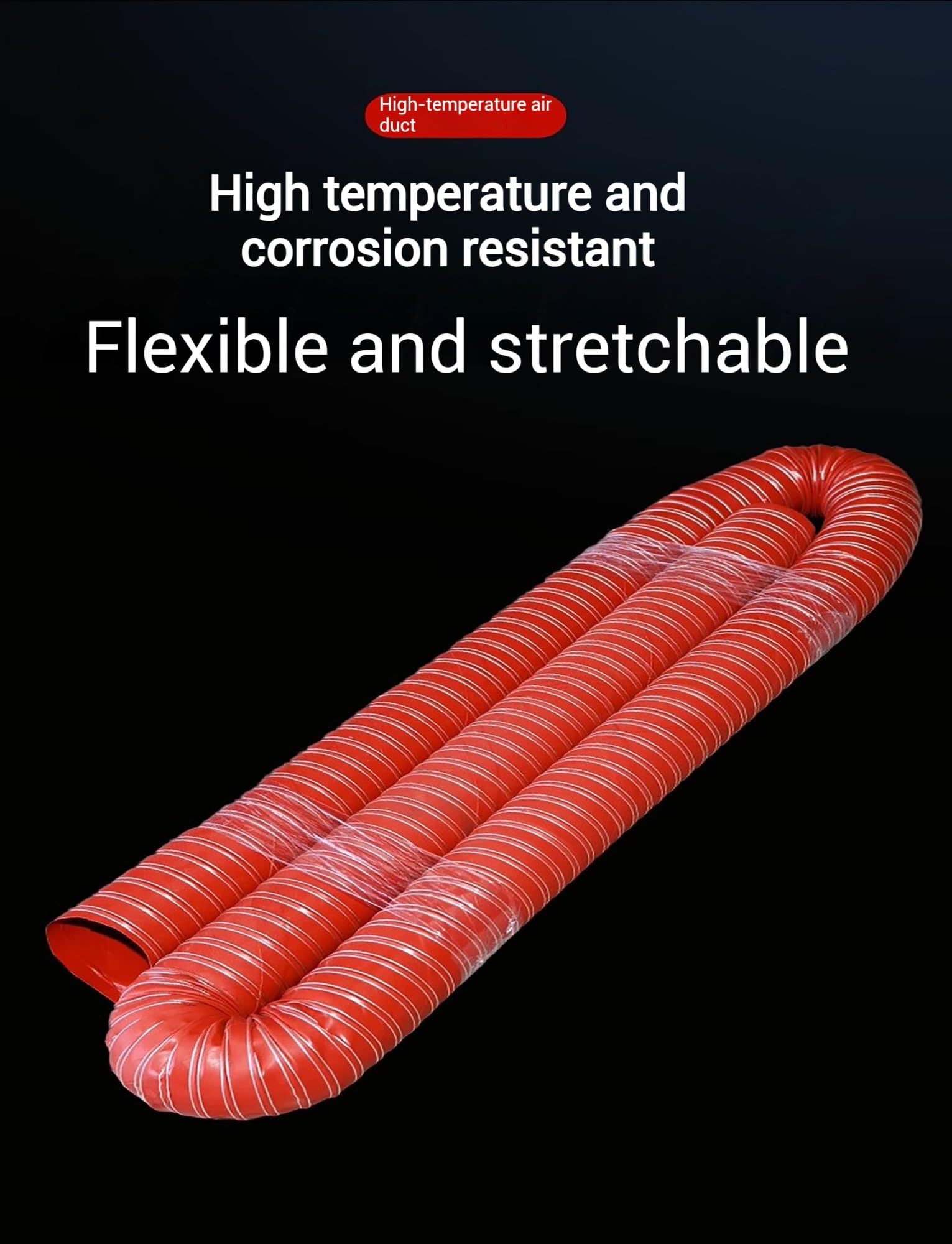 Manguera flexible roja para conductos, manguera de silicona para conductos de ventilación de ventiladores de extracción, conducto de ventilación industrial para humos, manguera para conductos de aire