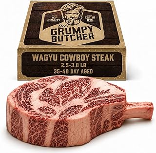Grumpy Butcher Monster Wagyu Cowboy Steak - 1 Bone-In Ribeye, 2.5-3.0 lb, 35-40 Day Aged Beef With Gift Box Option - Ships Frozen