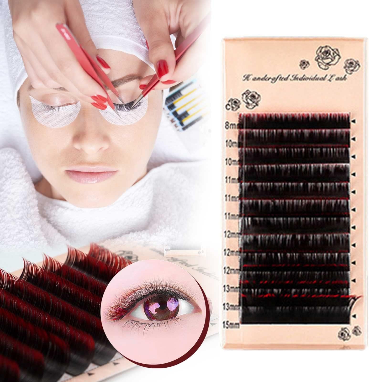Eyelashes Dense Mixed Mixed Curl Extension Soft Color With 815mm 0.07c Eyelashes Dense False Natural Eyelash Eyelashes Faux Lashes Natural Length (A, One Size)