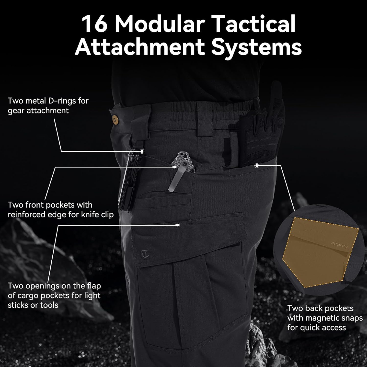 Men’s Ripstop Tactical Pants Stretch Water Resistant Cargo Work Military EDC Hiking Pants