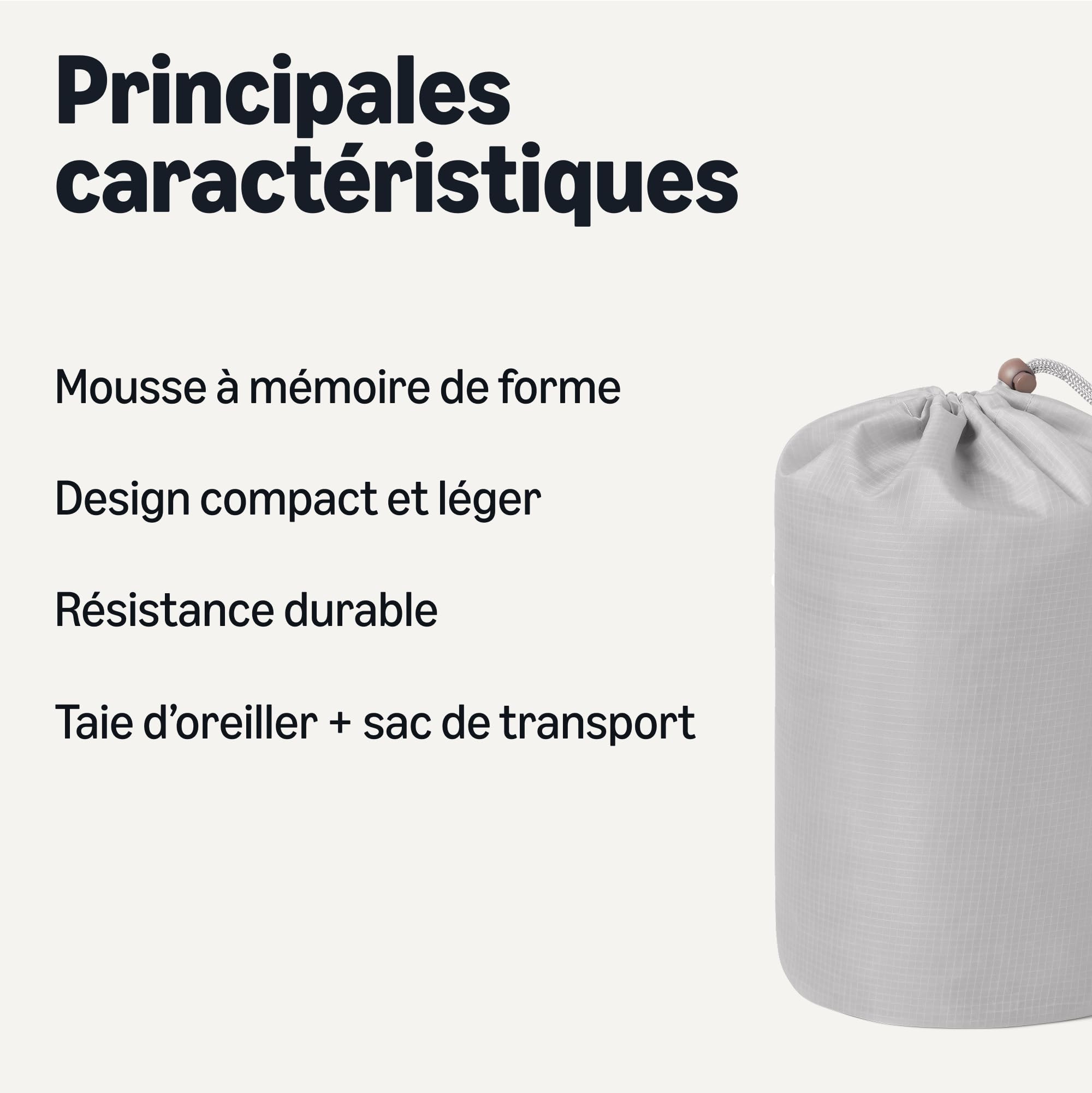 Image secondaire de Oreiller de Camping Amazon Basics - Portable et Confortable, Gris