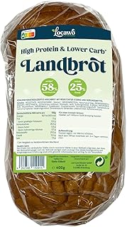 Locawo High Protein & Low Carb Landbrot | Eiweißbrot | Voller Getreidegeschmack | Vegan | ideal für eine eiweißreiche, kalorien- und zuckerreduzierte Ernährung