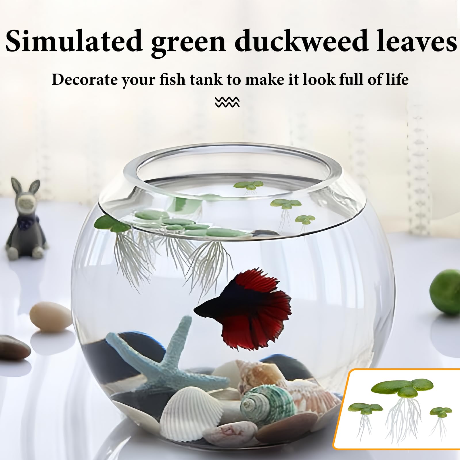 1 lot de 1 canard artificiel qui bouge en plastique pour aquarium - Plantes flottantes - Mini canard - Plantes pour aquarium à poissons