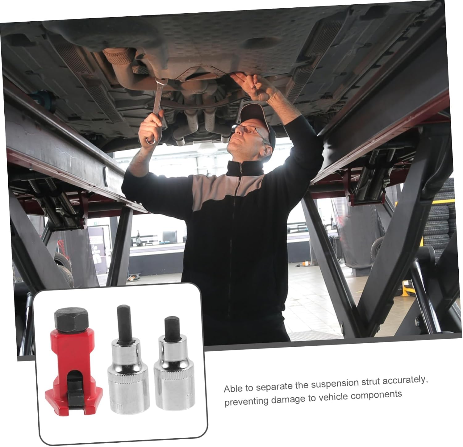 3pcs Tools Spreader Tool Suspension Tool Suspension Strut Spreader Suspension Strut Spreader Steering Tool Suspension Strut Separation Tool Dismantle Spreader Car Metal Nut