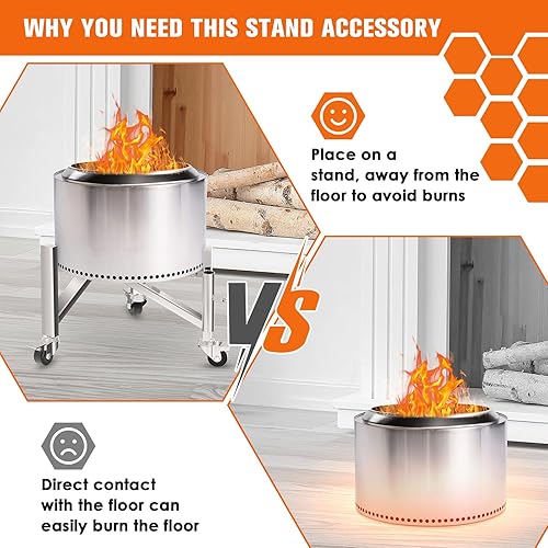 Miniatura 5 de Soporte universal para fogata de 15, 19.5, 22, 27 pulgadas, soporte de acero inoxidable para fogata de campamento para estufa individual, fogata,