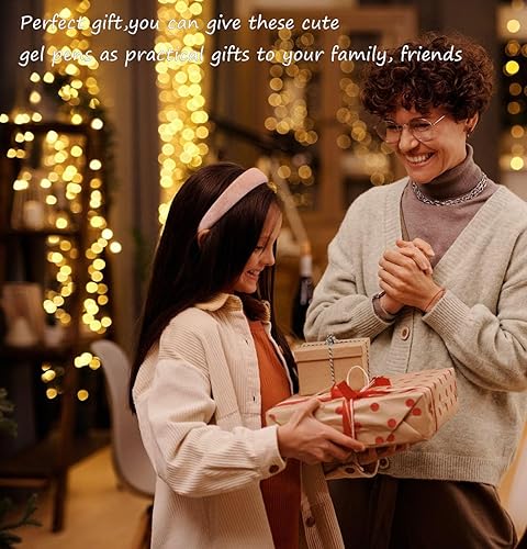 Miniatura 6 de 10 bolígrafos de gel, bolígrafos retráctiles de tinta de gel de secado rápido, punta fina de 0.020 in, tinta negra, bolígrafos de gel estéticos,