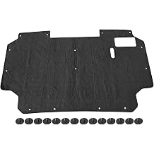 Under Hood Insulation Pad with Clips Compatible with 1987-1991 Ford F150 F250 F350 Bronco, Heat Resistant Aluminum Foil Sound Deadener Heat Blanket, Direct Fit Replacement Black