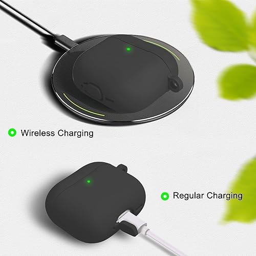 Miniatura 3 de Premium Protective Case for AirPods 4th Generation - Stylish & Durable AirPods Case with Keychain for Air Pod & AirPods Accessories（Black） a1-Negro