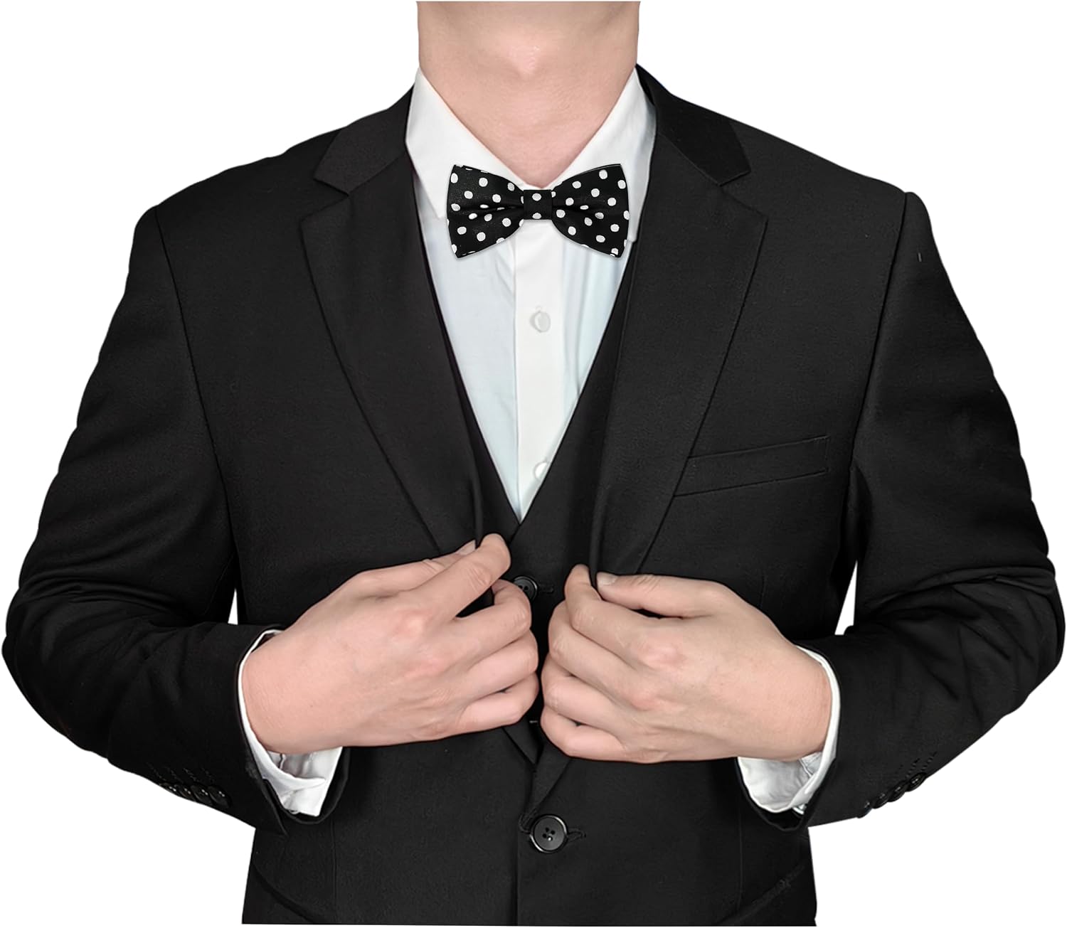 Mens Bow Tie Polka Dots, Boys Bowtie for Formal Tuxedo & Events
