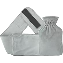 Long Hot Water Bottle with Hand Pocket Cover, 2L Large Rubber Hot Water Bottles with Zipper Cover Easy Take on/Off, Extra Big Wearable Hot Water Bag for Relief Pain Waist Neck