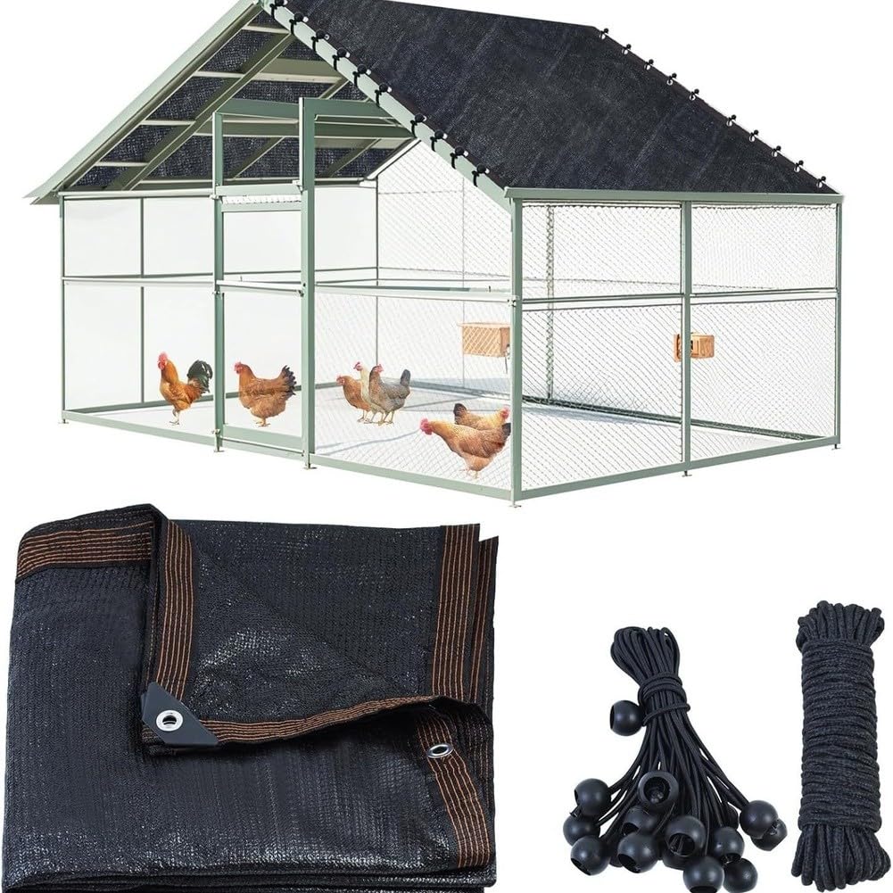 Vielseitiges Schattennetz mit 20 elastischen Kordeln und 10 m Seil – ideal für Sonnenschutz und Pflanzenpflege im Garten, Terrasse und Außenbereichen, 3,5 m x 2 m.