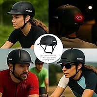 Vista 6 de Casco de Bicicleta para Adultos - Cascos de Bicicleta para Hombres y Mujeres - con Luces Traseras LED - Casco Ajustable Estilo Gorra de Béisbol