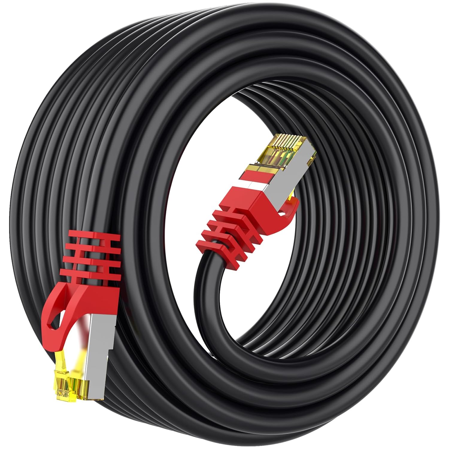 Cat 8 Ethernet Cable 40 ft,1.5ft 6ft 10ft 20ft 25ft 30ft 75ft 100ft 150ft 200ft Heavy Duty High Speed Network Internet Cable,26AWG 40Gbps 2000Mhz,S/FTP Indoor&Outdoor Shielded LAN Cable
