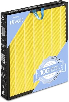 Levoit Vital 100S-P Air Purifier Pet Allergy Replacement Filter, 1 Pack Genuine Filter, Supports HEPA Sleep Mode, Activated Carbon, Removes Pet Dander, Smoke, Allergens, Vital 100S-RF-PA, Yellow