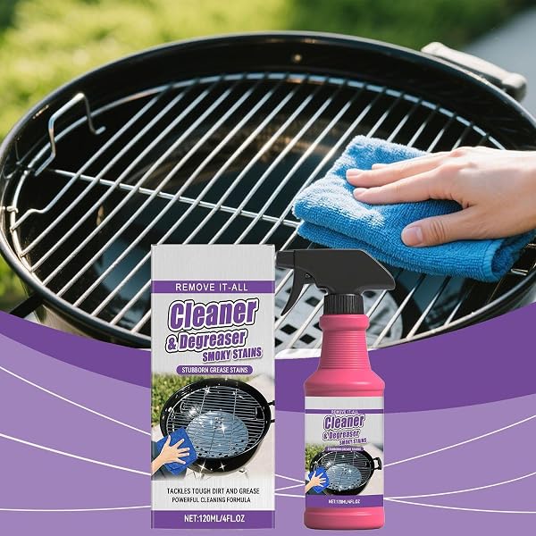 Spray Dégrasseur Pour Gril | 120ml Dégraissant Barbecue Grilles de Cuisson | Spray Nettoyant Four De Cuisson Poêle Plat De Tache Graisse - 3