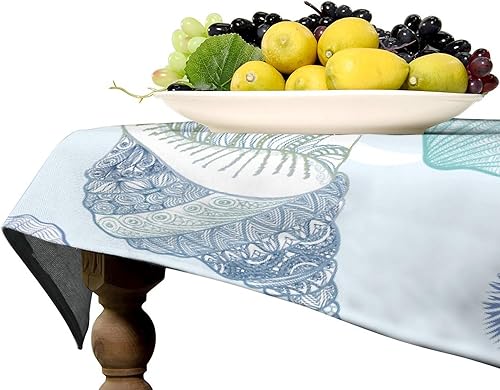 Miniatura 896 de Mantel floral hippie, diseño retro de los años 70, naranja, rosa, azul, floral, bohemio, estampado estético de margaritas, para fiesta, picnic