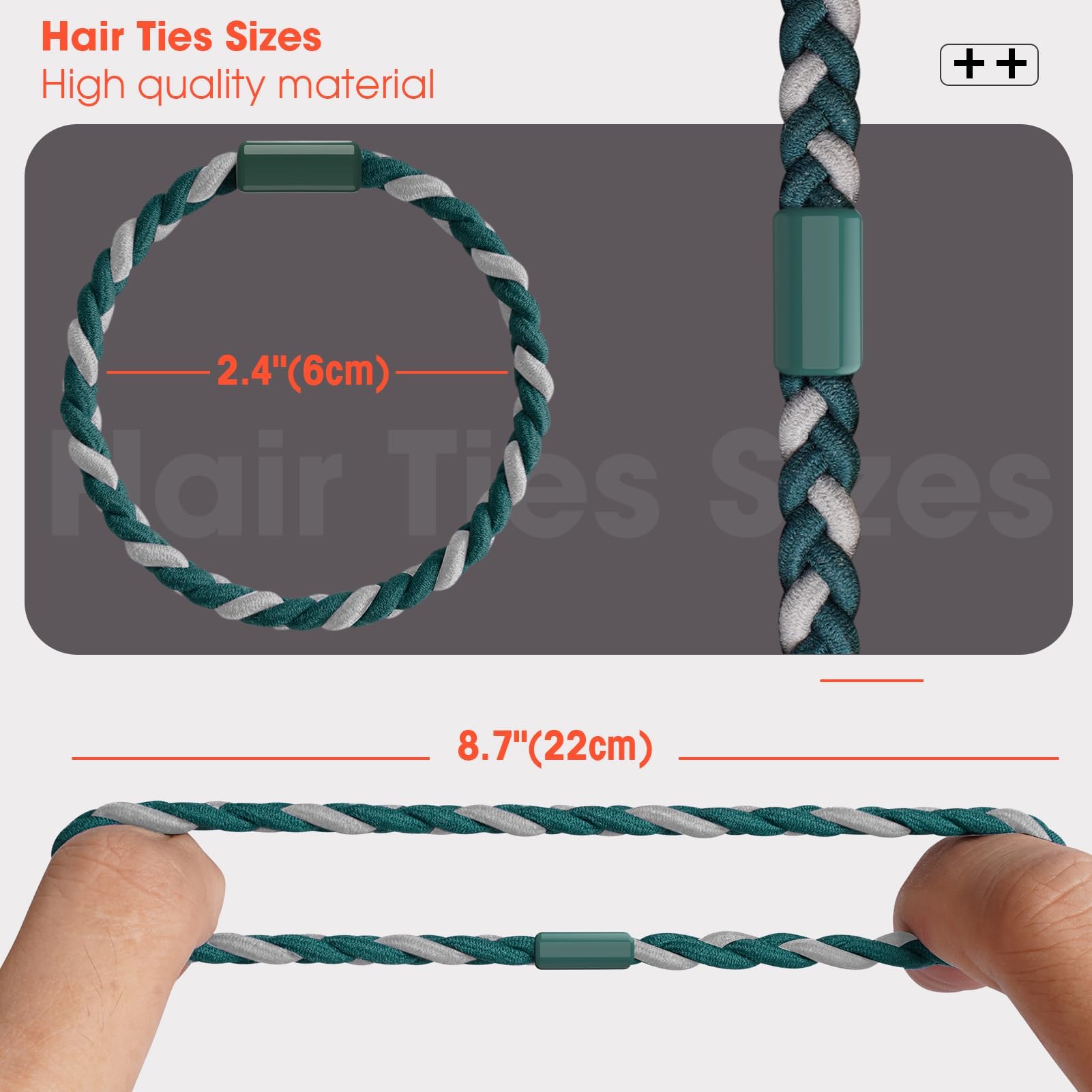 EasYoung 10pcs Braided Mens Hair Ties for Guys for Buns Curly Thick Dense Hair Elastic Hair Ties For Men & Women - Image 4