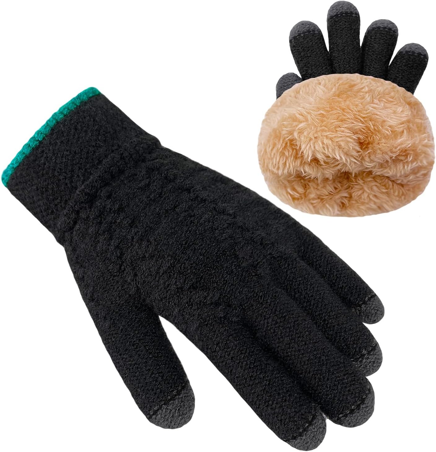 Kids Winter Gloves Boys Girls Children Fleece Knitted Warm Gloves Thermal Snow Mittens for Cold Weather 3-8 Years