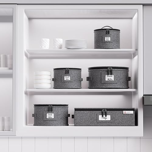 Miniatura 6 de Contenedores de almacenamiento de China, caja rígida para mover platos, platos, vino y vasos, vajilla, tazas, platillos organizadores acolchados