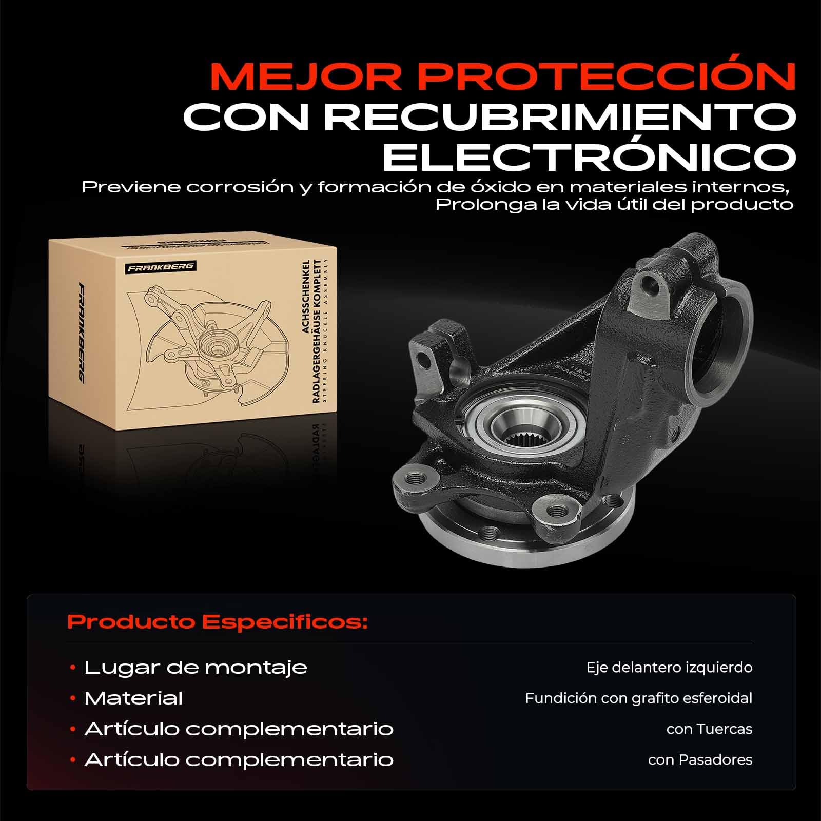 Frankberg Mangueta completa Delantero izquierdo Compatible con Berlingo/Berlingo First Furgoneta/MPV M Berlingo/Berlingo First MPV GFK GJK MF 306 cabrio 7D N3 N5 Partner 330785, 3307A0