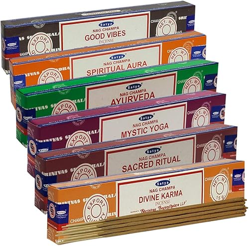 Vista 43 de Satya - Paquete surtido de varillas de incienso #1 y soporte para varillas de incienso con 6 fragancias de la serie natural