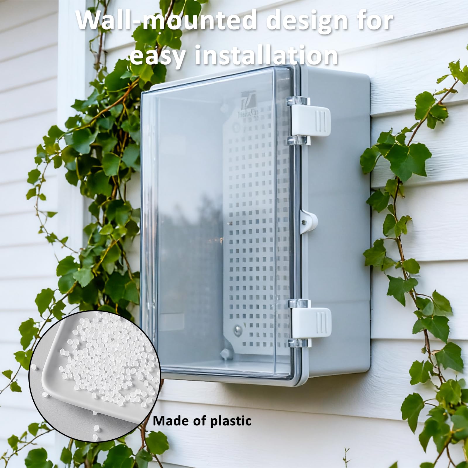 Scatola di derivazione elettrica per esterni, impermeabile, in plastica ABS IP67, contenitore elettrico da esterno con coperchio trasparente incernierato, piastra di montaggio, staffe da parete