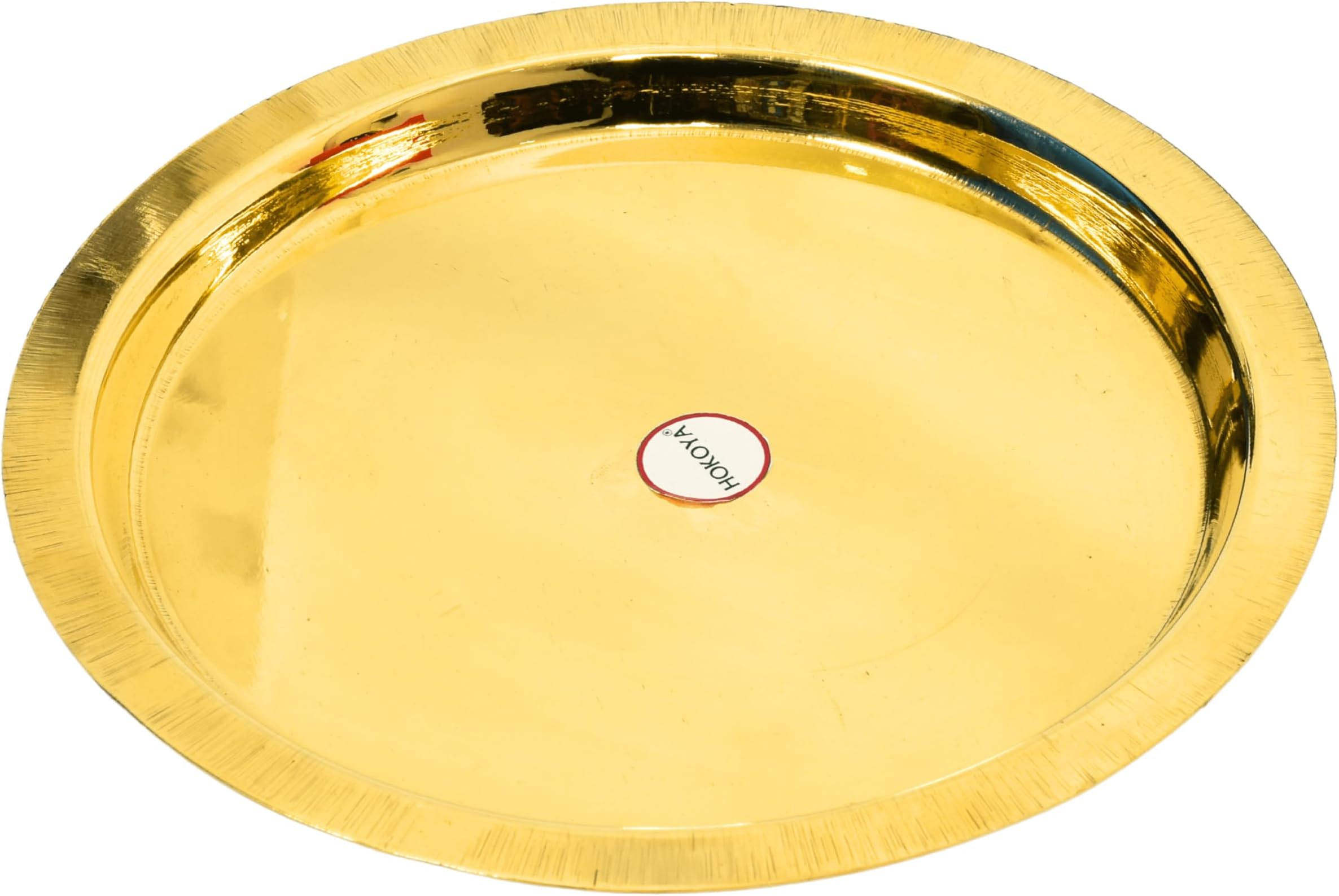 HOKOYA Small Brass Lid for Pot - 19 cm (7.5 Inch) | Pital Lid for kadai for Kadai, Handi, Pots and Bowls | Utensils for Kitchen | Durable & Versatile Brass Cover